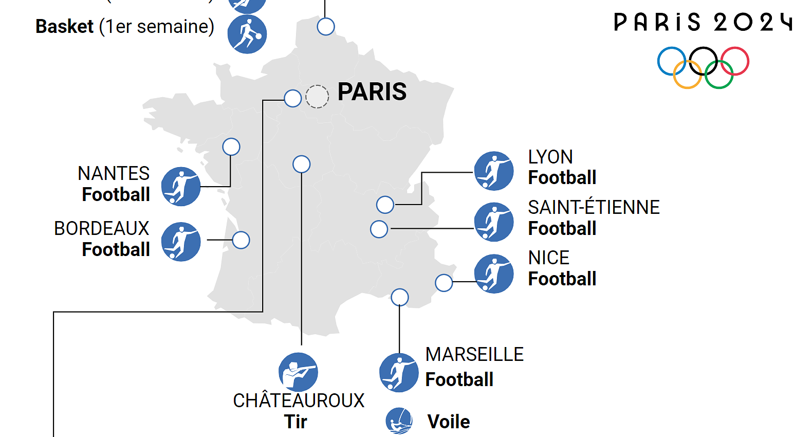 Paris 2024: the map of the Olympic Games sites