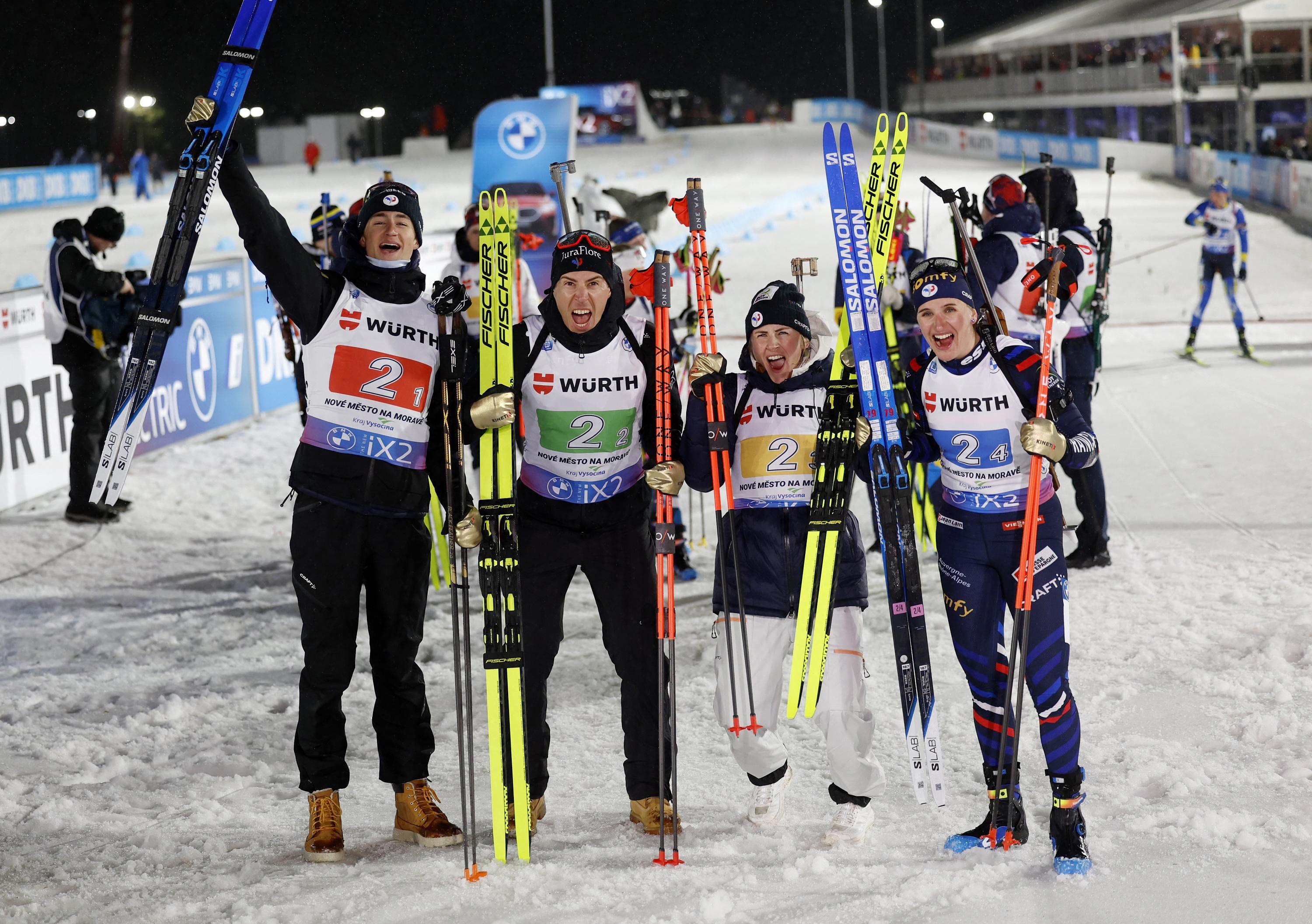 Biathlon: the French mixed relay wins the gold medal at the world championships