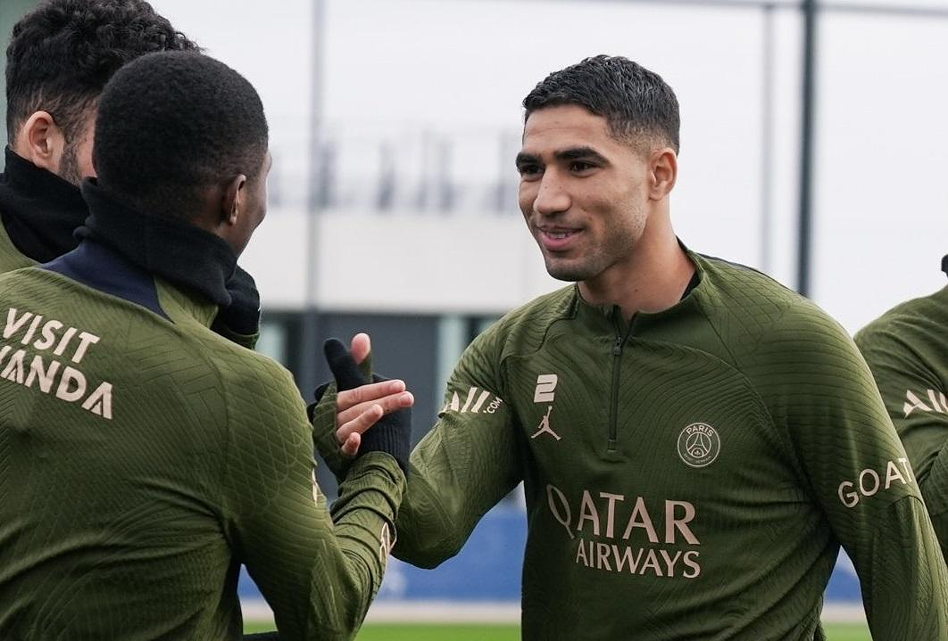 PSG: Hakimi back in training, Kolo Muani forfeits against Brest