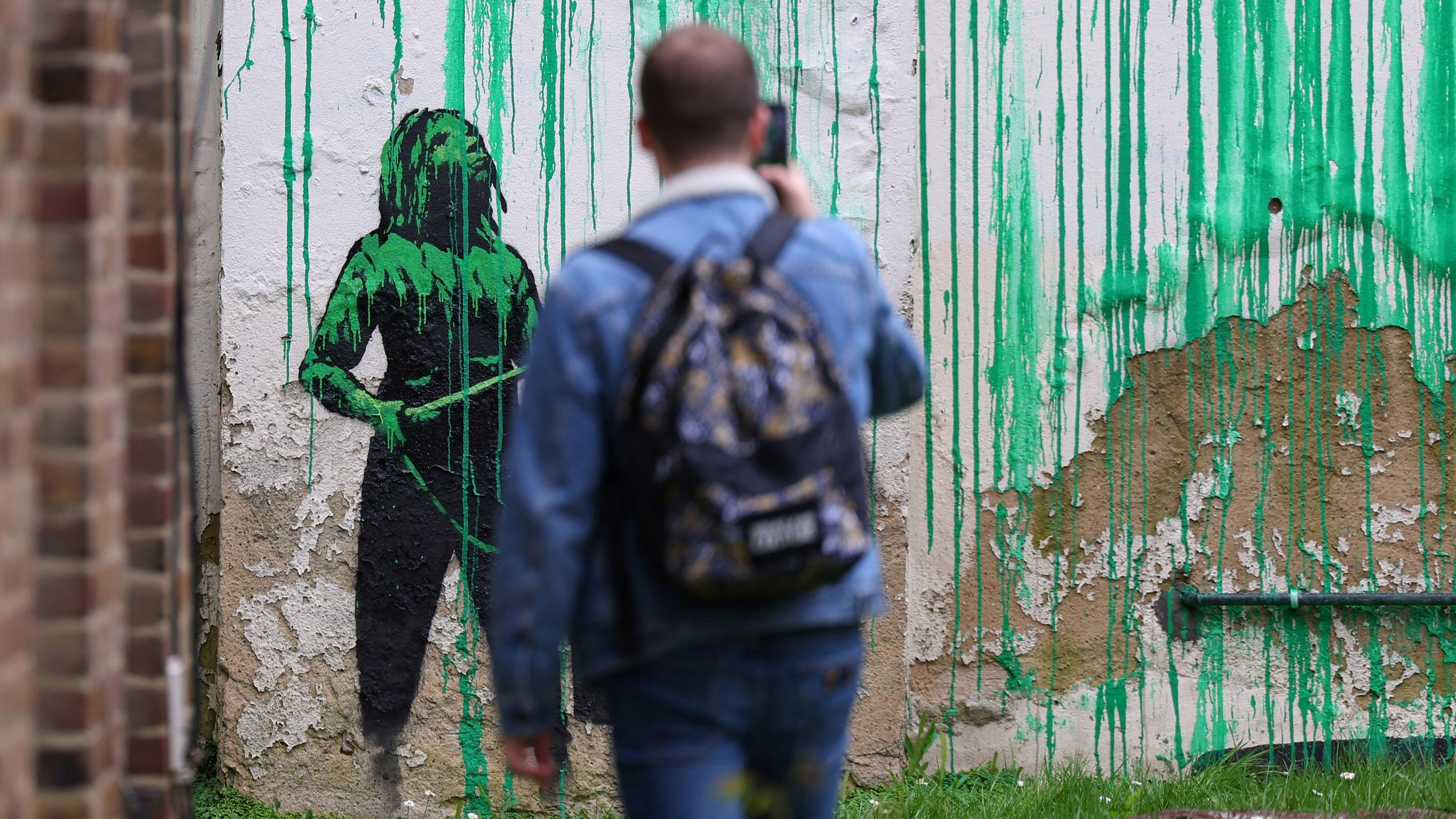 Banksy's latest fresco in London smeared with white paint