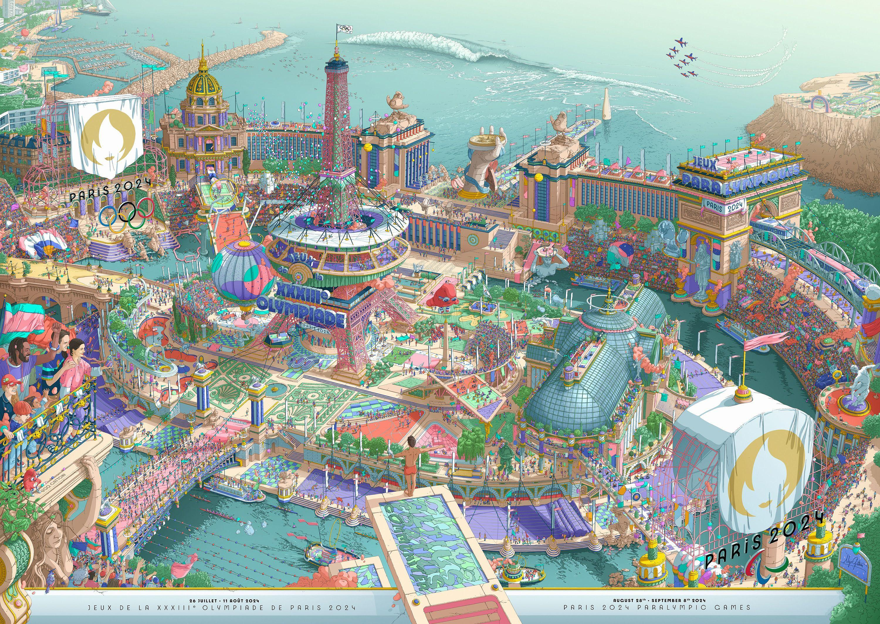Paris 2024 Olympic Games: the Games are displayed in a festive fresco with 40,000 characters