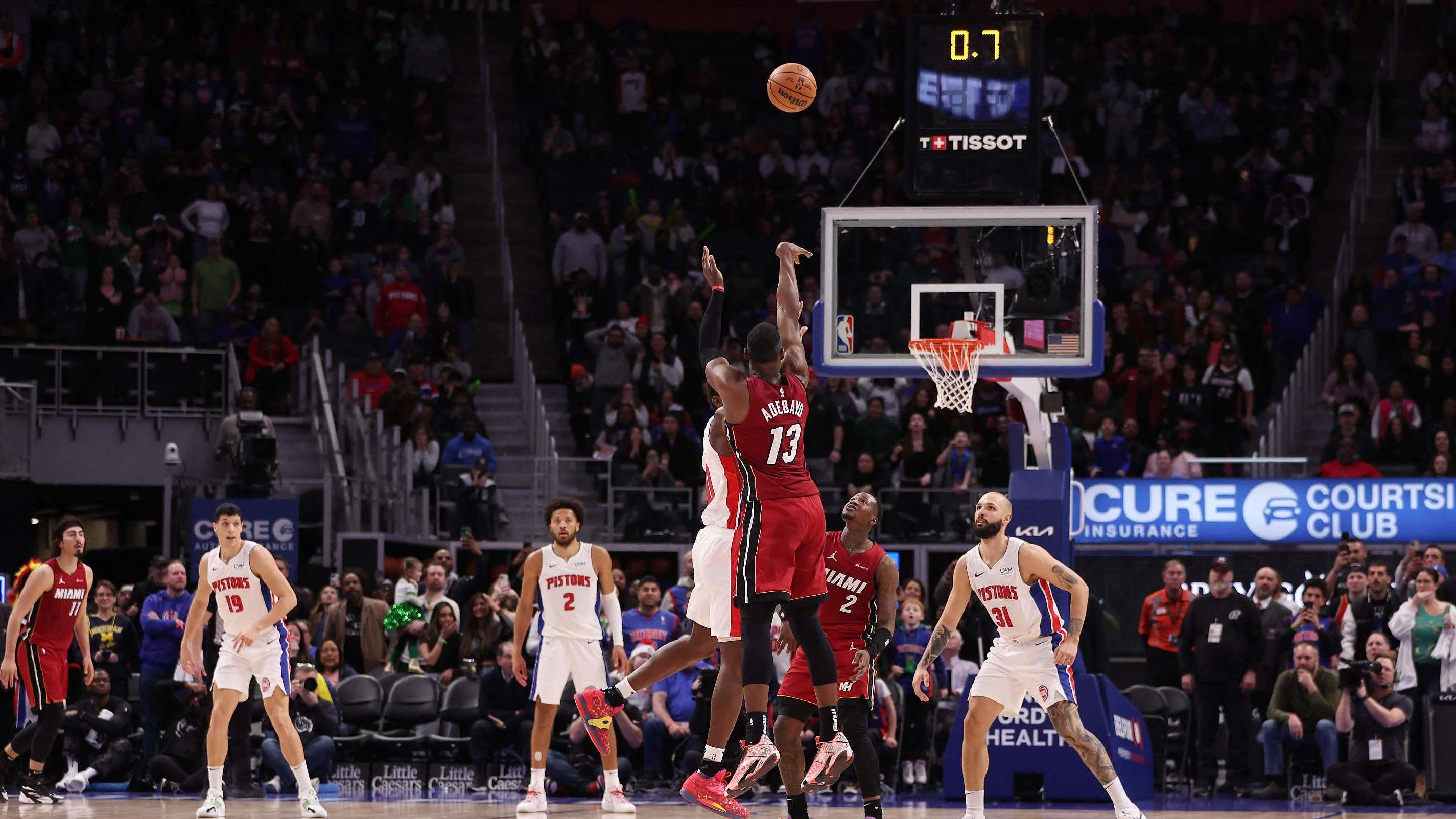 NBA: in video, the three-point basket at the buzzer of pivot Bam Adebayo against Detroit