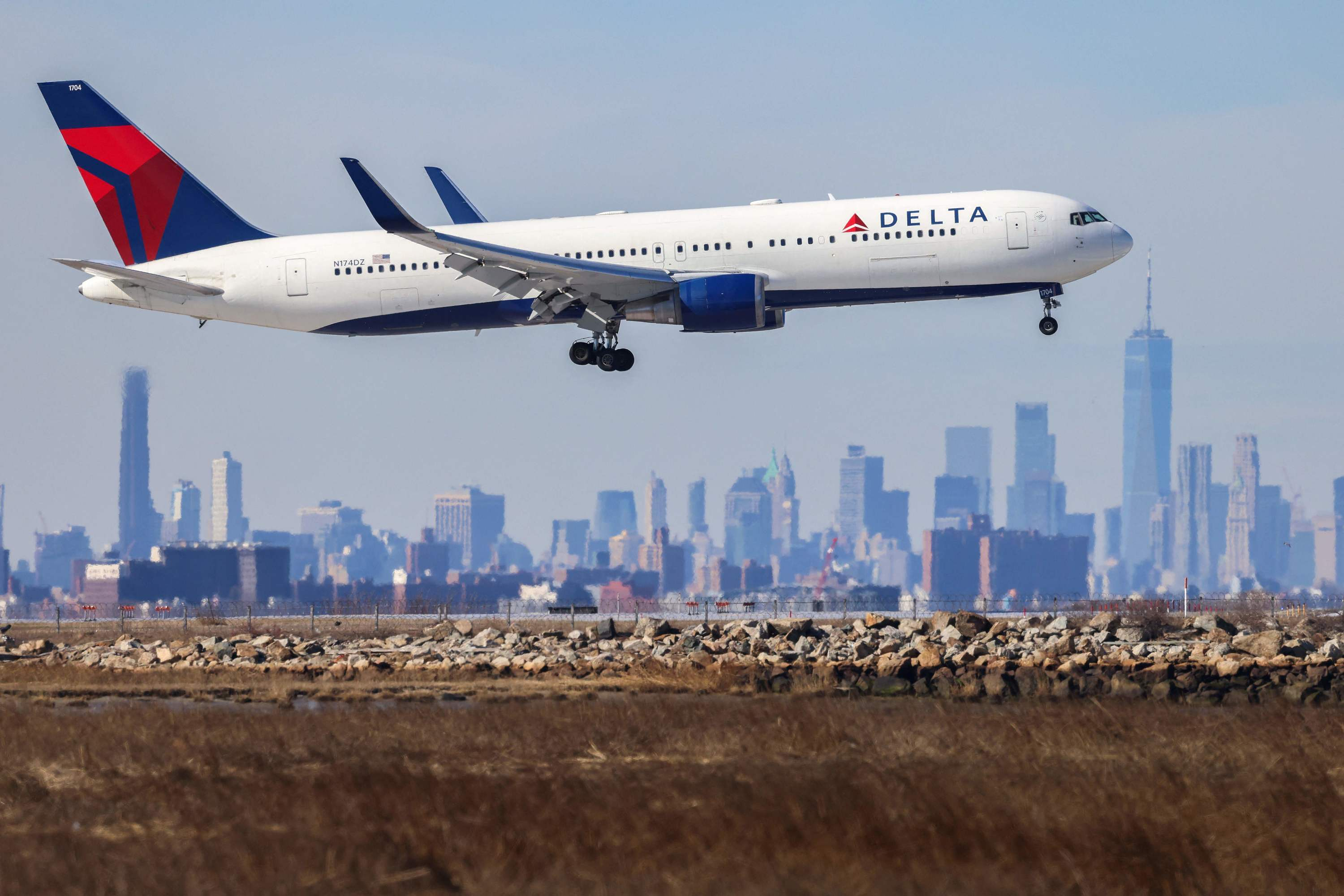 In the United States, a Boeing 767 loses its emergency slide shortly after takeoff