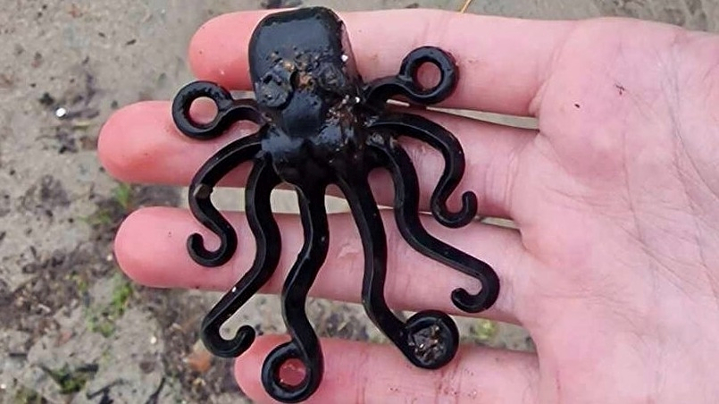 A 13-year-old English boy finds a small Lego octopus that has been adrift for 27 years
