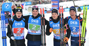 Biathlon: the Blues second in the men's relay behind Norway