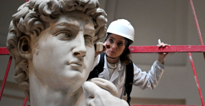 To preserve its shine, restorers take great care with Michelangelo's David