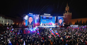 Putin celebrates his re-election in Red Square, presented as support for the invasion of Ukraine