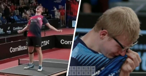 Table tennis: when Alexis Lebrun jumped on the table to celebrate in front of his brother Félix, in tears (video)